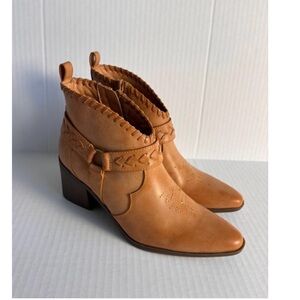 Frye and Co. Palma Stacked Heel Ankle Booties Golden Tan Boots